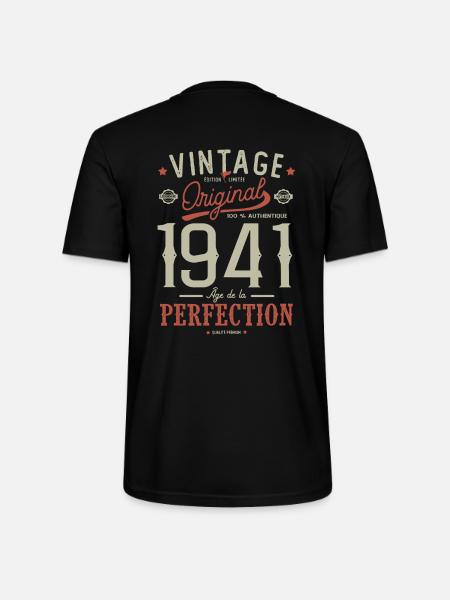 age of perfection 1941, birthday 81 years - Stanley/Stella CRAFTER Unisex Organic T-Shirt - black