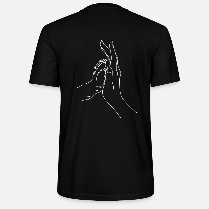 Hand mit Hundepfote hell - Stanley/Stella Unisex Bio-T-Shirt CRAFTER - Schwarz