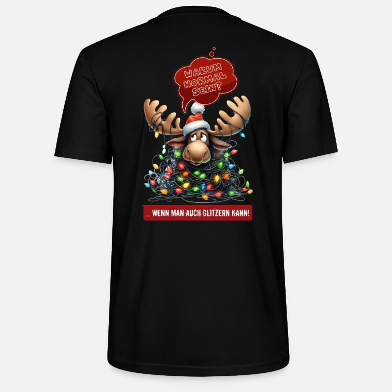 LUSTIGER ELCH | Weihnachtspulli | ugly sweater - Stanley/Stella Unisex Bio-T-Shirt CRAFTER - Schwarz