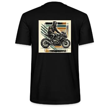 Live to ride, ride to live - Stanley/Stella CRAFTER Unisex Organic T-Shirt - black - Back - Michal (187cm)