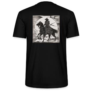 Einsamer Samurai - Stanley/Stella Unisex Bio-T-Shirt CRAFTER - Schwarz - Hinten - Michal (187cm)