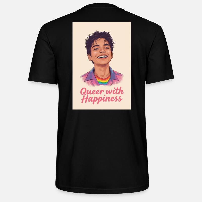Queer with happiness - Stanley/Stella Unisex Bio-T-Shirt CRAFTER - Schwarz