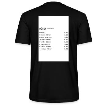 Döner Menu - Stanley/Stella Unisex Bio-T-Shirt CRAFTER - Schwarz - Hinten - Michal (187cm)