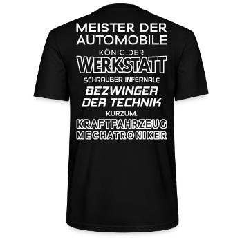 KFZ-Mechatroniker / Kraftfahrzeugmechatroniker - Stanley/Stella Unisex Bio-T-Shirt CRAFTER - Schwarz - Hinten - Michal (187cm)