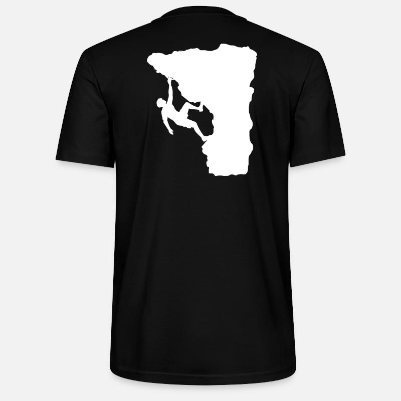 Climber on the ledge - Stanley/Stella CRAFTER Unisex Organic T-Shirt - black