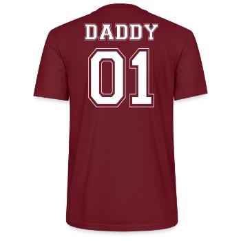 DADDY 01 - WHITE EDITION - Stanley/Stella Unisex Bio-T-Shirt CRAFTER - Burgunderrot - Hinten - Michal (187cm)