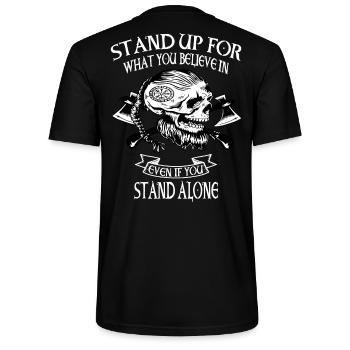 Viking Skull Skull Nordic - T-shirt bio CRAFTER Stanley Stella Unisexe - noir - Dos - Michal (187cm)