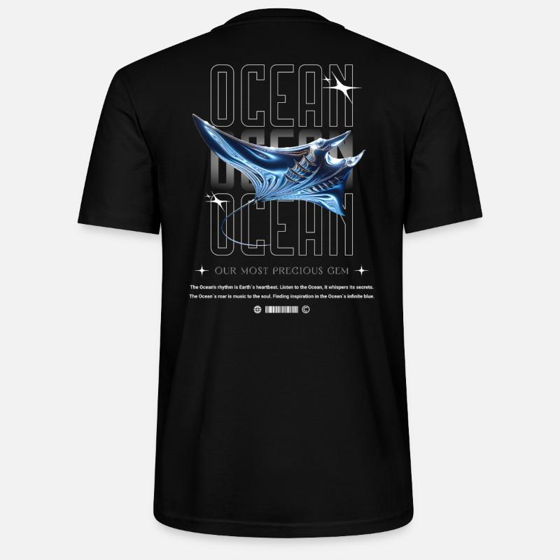 Ocean Manta Kostbarer Schatz - Stanley/Stella Unisex Bio-T-Shirt CRAFTER - Schwarz