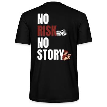 No Risk No Story - Citation motivante - T-shirt bio CRAFTER Stanley Stella Unisexe - noir - Dos - Michal (187cm)