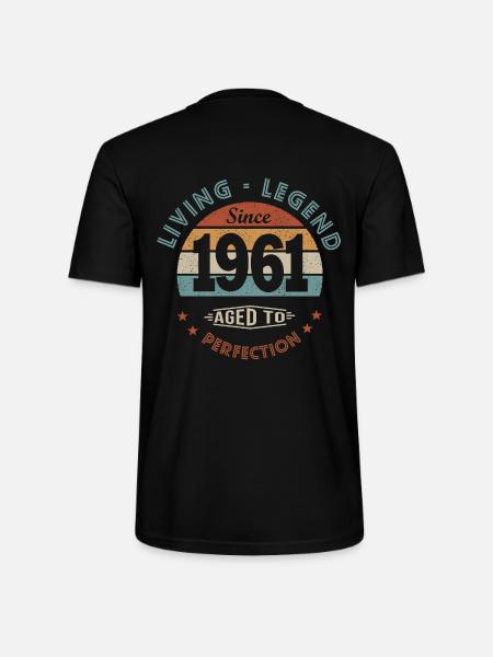 Geburtstag 61 Jahre LegendeSeit 1961 Geschenk 61 Jahre - Stanley/Stella Unisex Bio-T-Shirt CRAFTER - Schwarz
