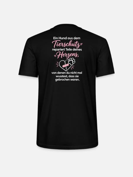 Tierschutzhund Herzensretter Design - Stanley/Stella Unisex Bio-T-Shirt CRAFTER - Schwarz