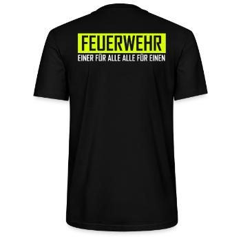 Feuerwehr Einer Für Alle Für Einen Geschenk - Stanley/Stella Unisex Bio-T-Shirt CRAFTER - Schwarz - Hinten - Michal (187cm)
