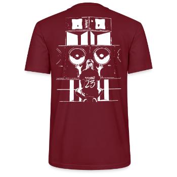 Tekno 23 Soundsystem - Stanley/Stella Unisex Bio-T-Shirt CRAFTER - Burgunderrot - Hinten - Michal (187cm)
