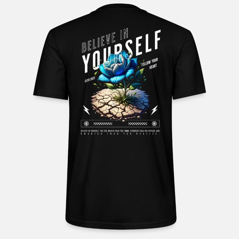 Glaube an dich Selbst Blüte - Stanley/Stella Unisex Bio-T-Shirt CRAFTER - Schwarz