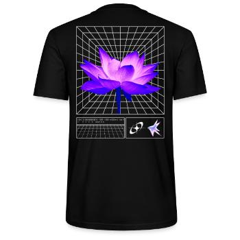 Techno Y2K – Techno-Festival Rave Music Outfit - Stanley/Stella Unisex Bio-T-Shirt CRAFTER - Schwarz - Hinten - Michal (187cm)