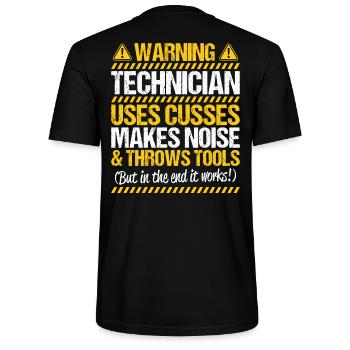 Techniker Technician Haustechniker Technik - Stanley/Stella Unisex Bio-T-Shirt CRAFTER - Schwarz - Hinten - Michal (187cm)