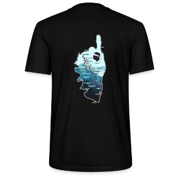 GR20 GR 20 Carte Corse randonnée gr 20 - T-shirt bio CRAFTER Stanley Stella Unisexe - noir - Dos - Michal (187cm)