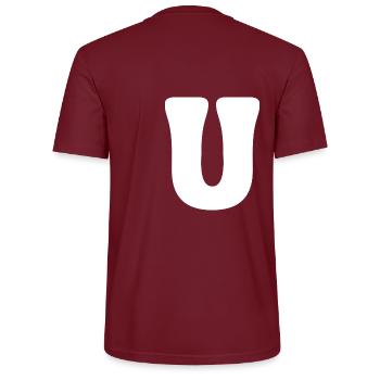U - Stanley/Stella Unisex Bio-T-Shirt CRAFTER - Burgunderrot - Hinten - Michal (187cm)