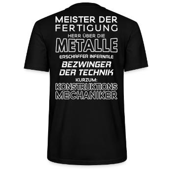 Konstruktionsmechaniker / Konstruktionsmechanik - Stanley/Stella Unisex Bio-T-Shirt CRAFTER - Schwarz - Hinten - Michal (187cm)