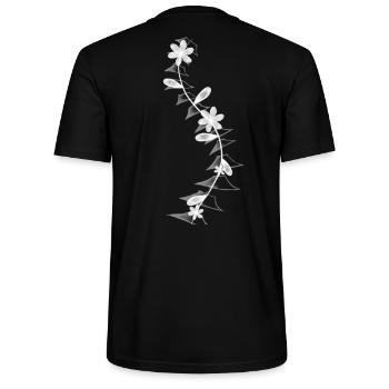 Floral Scoliosis Spine Print Monochrome - Stanley/Stella CRAFTER Unisex Organic T-Shirt - black - Back - Michal (187cm)