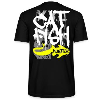 Catfish XXL Waller Hunter Congerbaits Fishing - Stanley/Stella CRAFTER Unisex Organic T-Shirt - black - Back - Michal (187cm)
