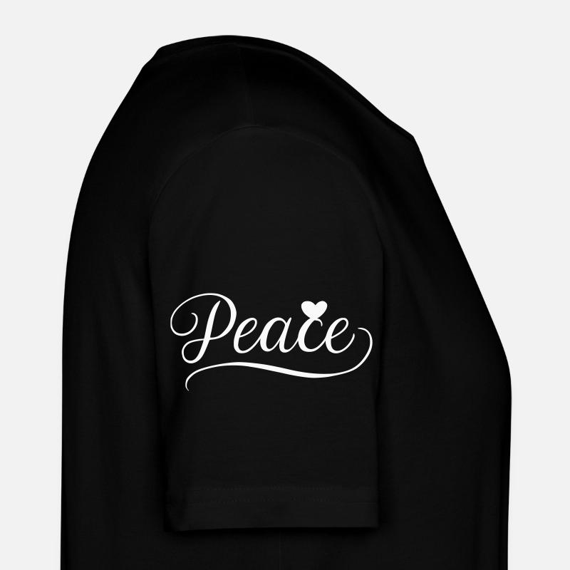 Peace - Frieden mit Herz Handschrift Illustration - Stanley/Stella Unisex Bio-T-Shirt CRAFTER - Schwarz