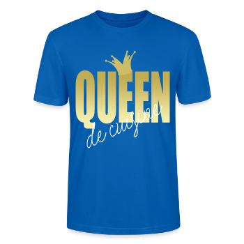 Königin der Küche - goldene Krone - Stanley/Stella Unisex Bio-T-Shirt CRAFTER - Pfauenblau - Vorne - Alina (178cm) & Michal (187cm)