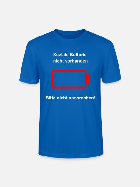 Soziale Batterie nicht vorhanden - Stanley/Stella Unisex Bio-T-Shirt CRAFTER - Pfauenblau