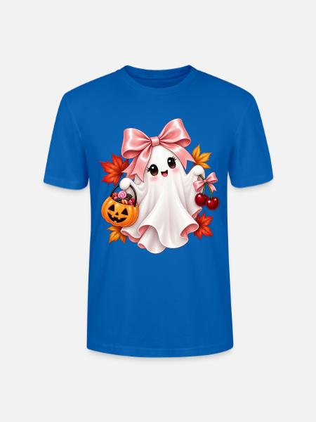 Niedlicher Halloween Geist - Stanley/Stella Unisex Bio-T-Shirt CRAFTER - Pfauenblau