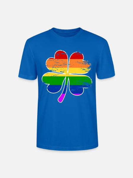Regenbogen Flagge Vierblättriges Kleeblatt used - Stanley/Stella Unisex Bio-T-Shirt CRAFTER - Pfauenblau