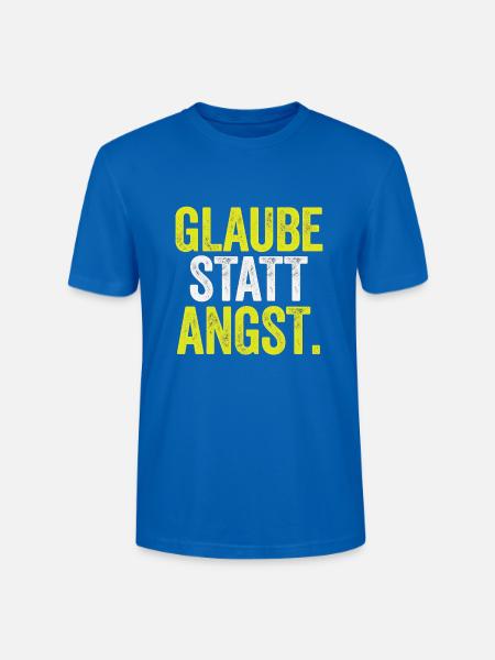 Glaube statt Angst – Markus 5,36 - Stanley/Stella Unisex Bio-T-Shirt CRAFTER - Pfauenblau
