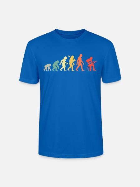 Akustikgitarre Evolution Retro Gitarrenspieler - Stanley/Stella Unisex Bio-T-Shirt CRAFTER - Pfauenblau