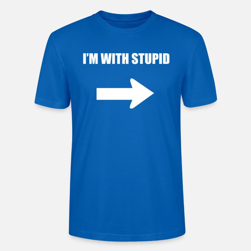 Ich bin mit dumm - weiß - Stanley/Stella Unisex Bio-T-Shirt CRAFTER - Pfauenblau