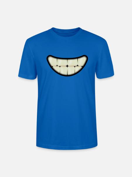 Smiling mouth with big teeth - Stanley/Stella CRAFTER Unisex Organic T-Shirt - peacock-blue