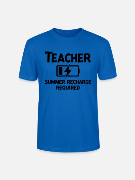 Teacher Summer Recharge Required - Stanley/Stella CRAFTER Unisex Organic T-Shirt - peacock-blue