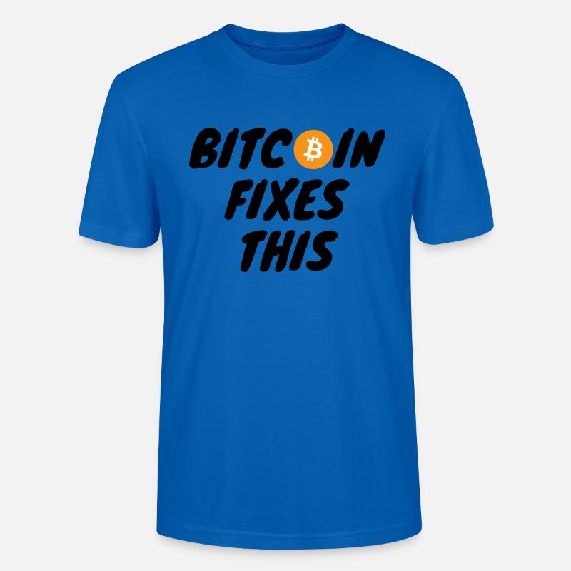 Krypto Bitcoin Fixes This - Stanley/Stella Unisex Bio-T-Shirt CRAFTER - Pfauenblau