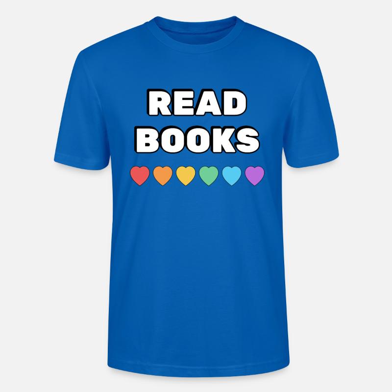 Lire des livres Rainbow Hearts - T-shirt bio CRAFTER Stanley Stella Unisexe - bleu paon