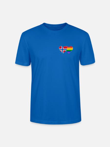 Norwegen Regenbogen Flagge Herz - Stanley/Stella Unisex Bio-T-Shirt CRAFTER - Pfauenblau