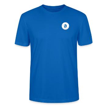 Bitcoin to the Moon - Stanley/Stella CRAFTER Unisex Organic T-Shirt - peacock-blue - Front - Alina (178cm) & Michal (187cm)