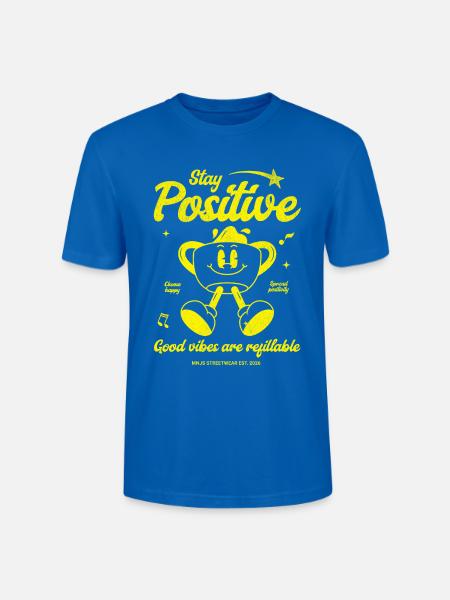 Stay Positive Kaffeebecher Motiv - Stanley/Stella Unisex Bio-T-Shirt CRAFTER - Pfauenblau