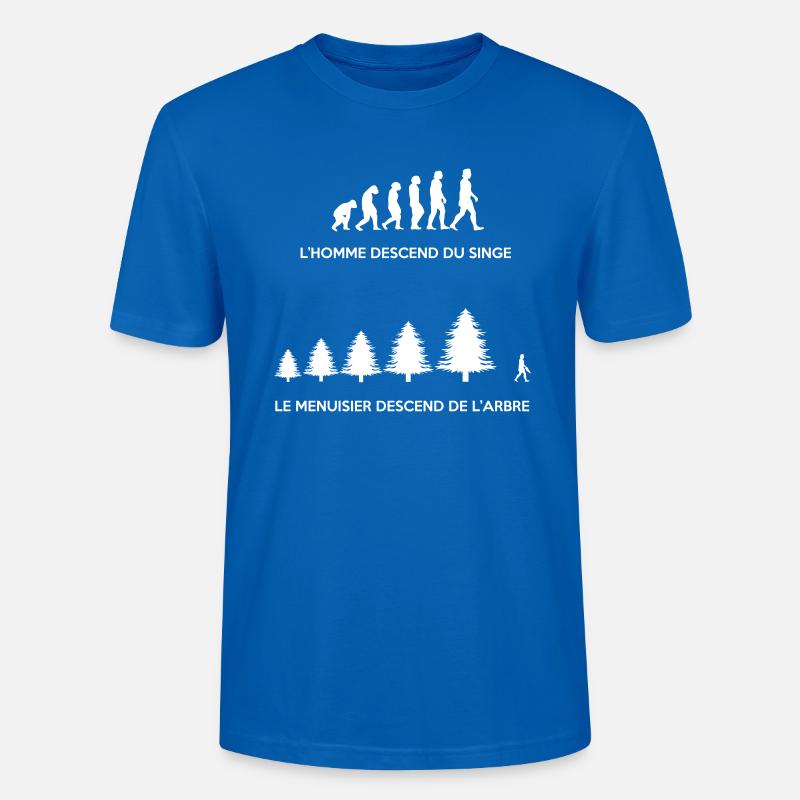 Evolution du menuisier - T-shirt bio CRAFTER Stanley Stella Unisexe - bleu paon