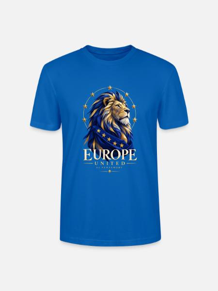 Löwe der EU in Blau-Gold - Stanley/Stella Unisex Bio-T-Shirt CRAFTER - Pfauenblau