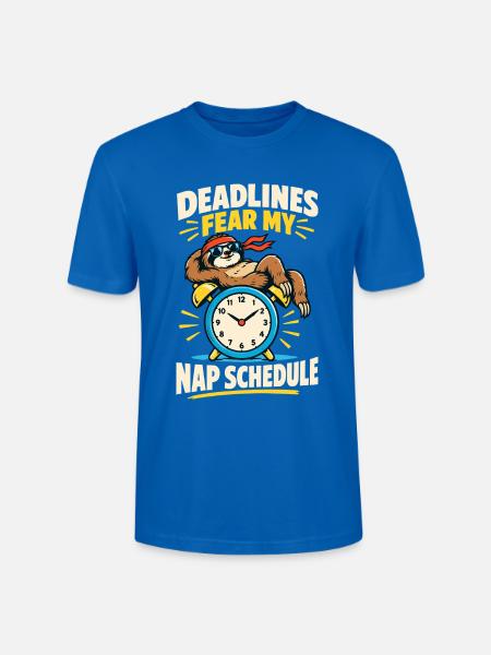 Faultier – Deadlines Fear My Nap Schedule - Stanley/Stella Unisex Bio-T-Shirt CRAFTER - Pfauenblau