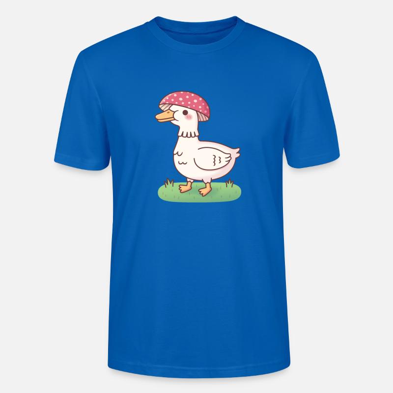 Cute Toadstool Mushroom Duck - Stanley/Stella CRAFTER Unisex Organic T-Shirt - peacock-blue