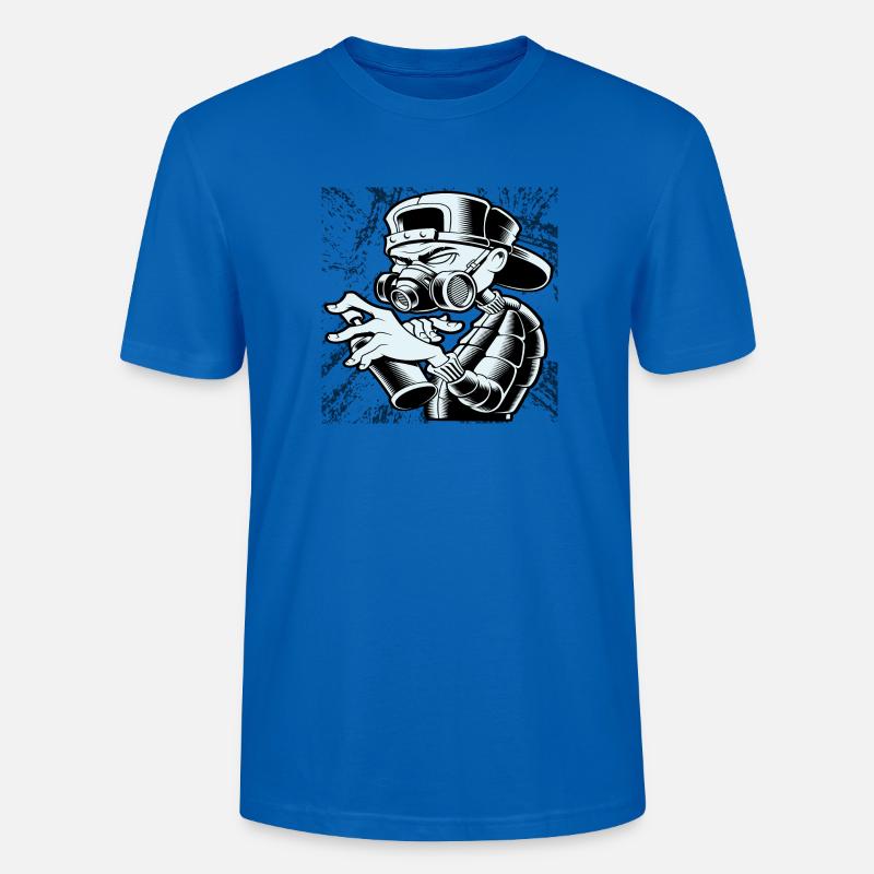 Abstract Graffiti Mann - Stanley/Stella Unisex Bio-T-Shirt CRAFTER - Pfauenblau
