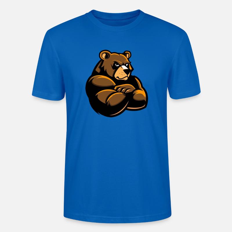 Bär Comic - Stanley/Stella Unisex Bio-T-Shirt CRAFTER - Pfauenblau