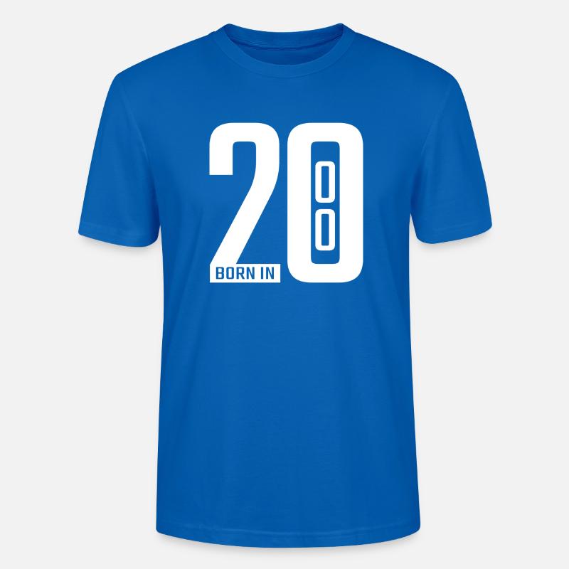 Born in 2000 white - Stanley/Stella Unisex Bio-T-Shirt CRAFTER - Pfauenblau