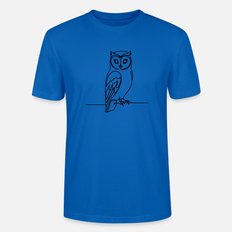 Eule Einzeilig - Stanley/Stella Unisex Bio-T-Shirt CRAFTER - Pfauenblau