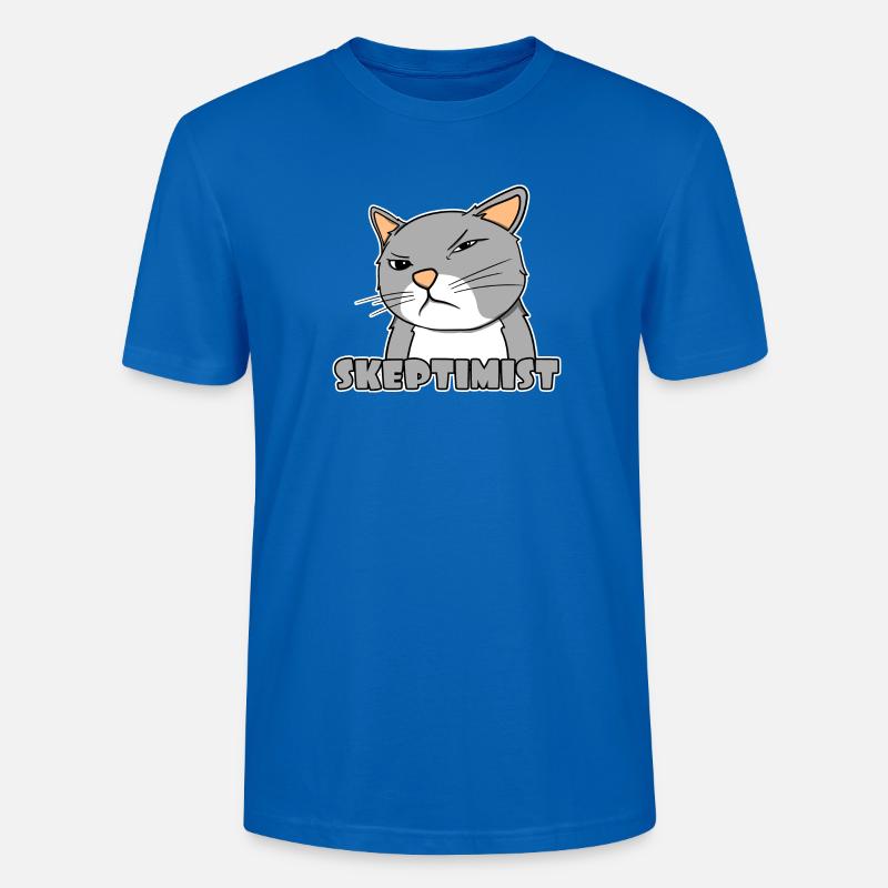 Skeptiker Katze - Skeptimist - Stanley/Stella Unisex Bio-T-Shirt CRAFTER - Pfauenblau