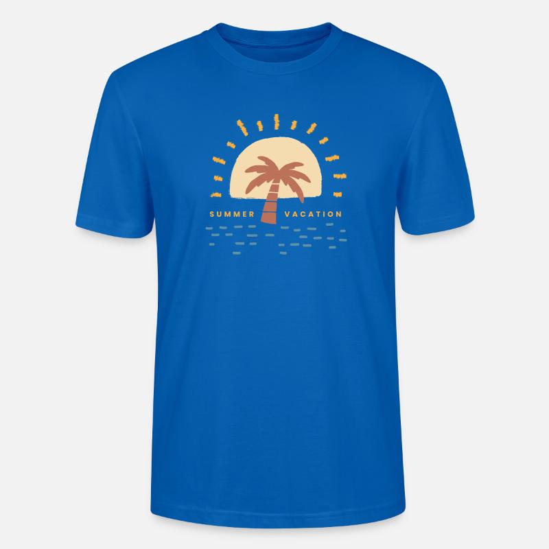 Sunset Palm Urlaub Logo - Stanley/Stella Unisex Bio-T-Shirt CRAFTER - Pfauenblau